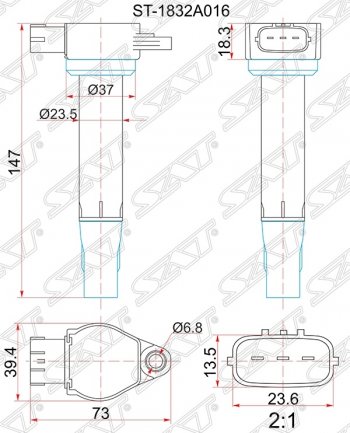 Катушка зажигания SAT Mitsubishi Outlander XL (CW)  рестайлинг (2010-2013)