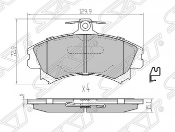 979 р. Колодки тормозные SAT (передние)  Mitsubishi Carisma - Colt ( Z20, Z30 хэтчбэк 3 дв.,  Z30)  с доставкой в г. Таганрог. Увеличить фотографию 1