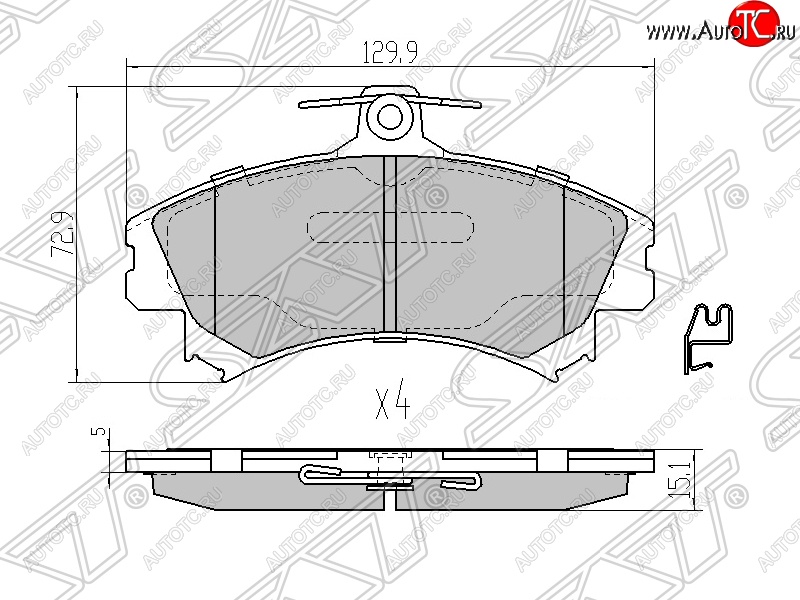 1 469 р. Колодки тормозные SAT (передние) Mitsubishi Carisma (1996-1999)  с доставкой в г. Таганрог