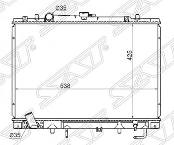 Радиатор двигателя (пластинчатый, 3.0/3.5, МКПП/АКПП) SAT Mitsubishi Pajero Sport PA дорестайлинг (1996-2004)