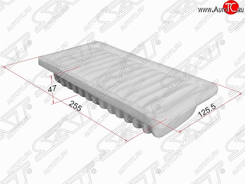 379 р. Фильтр воздушный двигателя SAT (255х125.5х47 mm)  Mitsubishi Colt ( Z20, Z30 хэтчбэк 3 дв.,  Z30) (2002-2009) дорестайлинг, хэтчбэк 5 дв. дорестайлинг  с доставкой в г. Таганрог