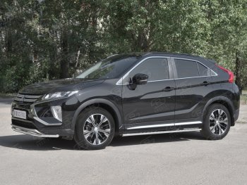 16 649 р. Защита переднего бампера (Ø42 мм, нержавейка) SLITKOFF Mitsubishi Eclipse Cross GK дорестайлинг (2017-2021)  с доставкой в г. Таганрог. Увеличить фотографию 2