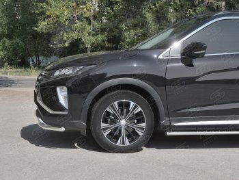 16 649 р. Защита переднего бампера (Ø42 мм, нержавейка) SLITKOFF Mitsubishi Eclipse Cross GK дорестайлинг (2017-2021)  с доставкой в г. Таганрог. Увеличить фотографию 3