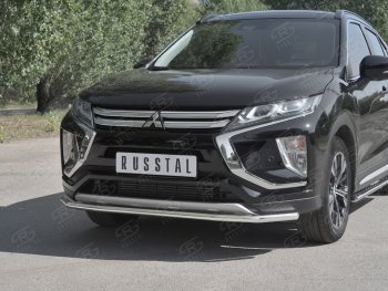 16 649 р. Защита переднего бампера (Ø42 мм, нержавейка) SLITKOFF Mitsubishi Eclipse Cross GK дорестайлинг (2017-2021)  с доставкой в г. Таганрог. Увеличить фотографию 4