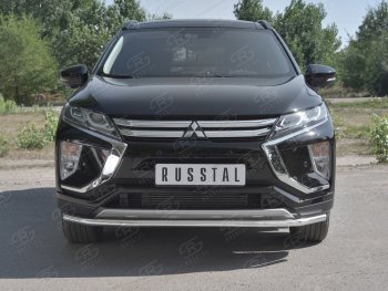 Защита переднего бампера (Ø42 мм, нержавейка) SLITKOFF Mitsubishi Eclipse Cross GK дорестайлинг (2017-2021)