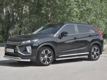 15 299 р. Защита переднего бампера (Ø63 мм, нержавейка) SLITKOFF  Mitsubishi Eclipse Cross  GK (2017-2021) дорестайлинг  с доставкой в г. Таганрог. Увеличить фотографию 2