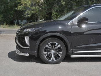 15 299 р. Защита переднего бампера (Ø63 мм, нержавейка) SLITKOFF  Mitsubishi Eclipse Cross  GK (2017-2021) дорестайлинг  с доставкой в г. Таганрог. Увеличить фотографию 3