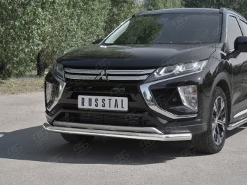 15 299 р. Защита переднего бампера (Ø63 мм, нержавейка) SLITKOFF  Mitsubishi Eclipse Cross  GK (2017-2021) дорестайлинг  с доставкой в г. Таганрог. Увеличить фотографию 4