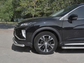 20 449 р. Защита переднего бампера (2 трубы Ø63 и 42 мм, нержавейка) SLITKOFF  Mitsubishi Eclipse Cross  GK (2017-2021) дорестайлинг  с доставкой в г. Таганрог. Увеличить фотографию 3