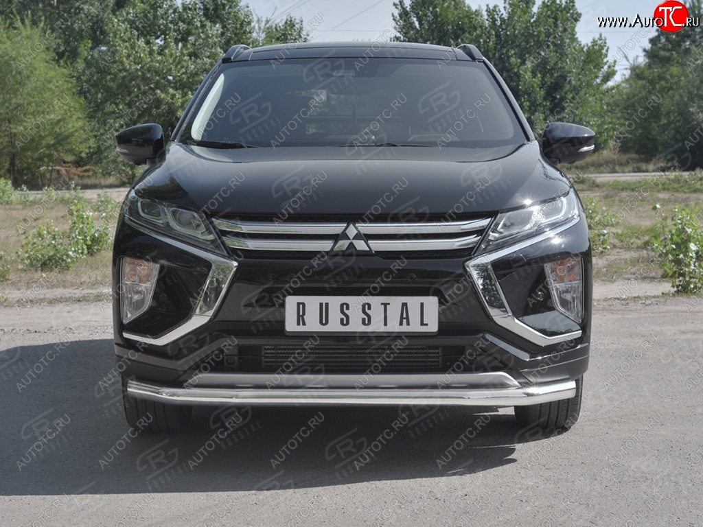 15 299 р. Защита переднего бампера (Ø63 мм, нержавейка) SLITKOFF  Mitsubishi Eclipse Cross  GK (2017-2021) дорестайлинг  с доставкой в г. Таганрог