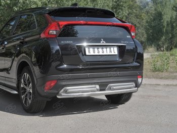 16 699 р. Защита заднего бампера (2 трубы Ø63 и 42 мм, нержавейка) SLITKOFF  Mitsubishi Eclipse Cross  GK (2017-2021) дорестайлинг  с доставкой в г. Таганрог. Увеличить фотографию 4