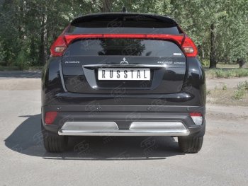 14 399 р. Защита заднего бампера (Ø63 мм, нержавейка) SLITKOFF  Mitsubishi Eclipse Cross  GK (2017-2021) дорестайлинг  с доставкой в г. Таганрог. Увеличить фотографию 1