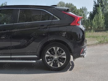 14 999 р. Защита заднего бампера (Ø75х42 мм, нержавейка) Russtal Mitsubishi Eclipse Cross GK дорестайлинг (2017-2021)  с доставкой в г. Таганрог. Увеличить фотографию 3