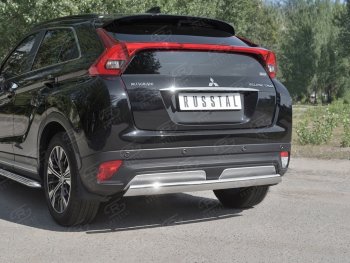 14 999 р. Защита заднего бампера (Ø75х42 мм, нержавейка) Russtal Mitsubishi Eclipse Cross GK дорестайлинг (2017-2021)  с доставкой в г. Таганрог. Увеличить фотографию 4