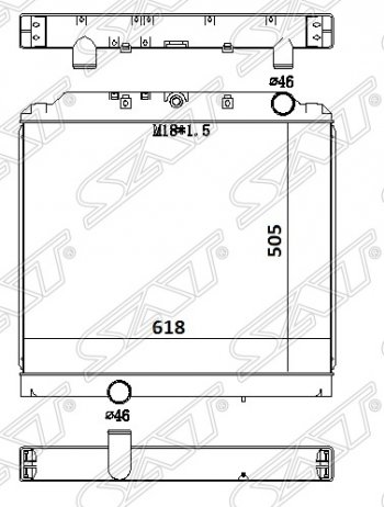 Радиатор двигателя (пластинчатый, МКПП) SAT Mitsubishi Fuso Canter (2002-2025)