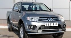 15 549 р. Одинарная защита переднего бампера диаметром 63 мм SLITKOFF  Mitsubishi L200  5 KK,KL (2015-2019) дорестайлинг  с доставкой в г. Таганрог. Увеличить фотографию 4