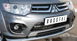 15 549 р. Одинарная защита переднего бампера диаметром 63 мм SLITKOFF  Mitsubishi L200  5 KK,KL (2015-2019) дорестайлинг  с доставкой в г. Таганрог. Увеличить фотографию 1