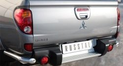 15 699 р. Защита заднего бампера (Ø63 мм уголки, нержавейка) SLITKOFF  Mitsubishi L200  5 KK,KL (2015-2019) дорестайлинг  с доставкой в г. Таганрог. Увеличить фотографию 1