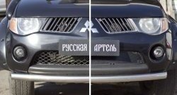 2 499 р. Защитная сетка решетки переднего бампера РА  Mitsubishi L200  4 (2006-2014)  дорестайлинг  с доставкой в г. Таганрог. Увеличить фотографию 2