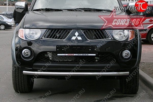 11 069 р. Защита переднего бампера одинарная Souz-96 (d60) Mitsubishi L200 4  дорестайлинг (2006-2014)  с доставкой в г. Таганрог