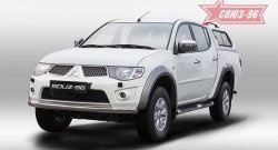 Овальная защита переднего бампера (d75х42) Souz-96 Mitsubishi L200 4  дорестайлинг (2006-2014)