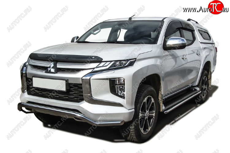 17 699 р. Защита переднего бампера Slitkoff (Ø 57 мм, волна)  Mitsubishi L200  5 KK,KL (2018-2022) рестайлинг (Нержавеющая сталь)  с доставкой в г. Таганрог