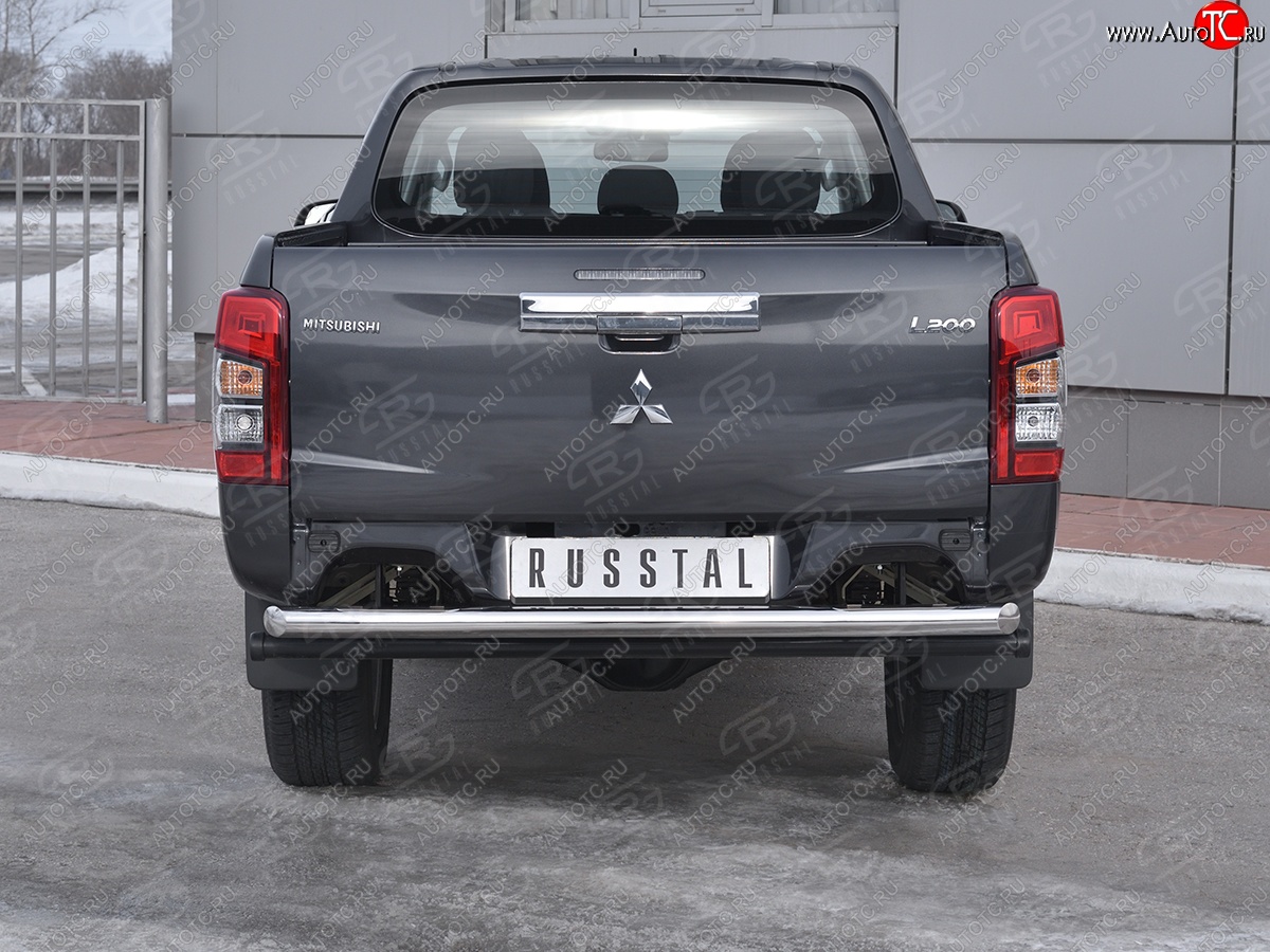 19 999 р. Защита заднего бампера (Ø63 мм, нержавейка) RUSSTAL  Mitsubishi L200  5 KK,KL (2018-2022) рестайлинг  с доставкой в г. Таганрог