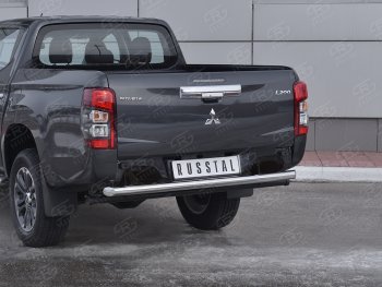 19 999 р. Защита заднего бампера (Ø63 мм, нержавейка) RUSSTAL  Mitsubishi L200  5 KK,KL (2018-2022) рестайлинг  с доставкой в г. Таганрог. Увеличить фотографию 2