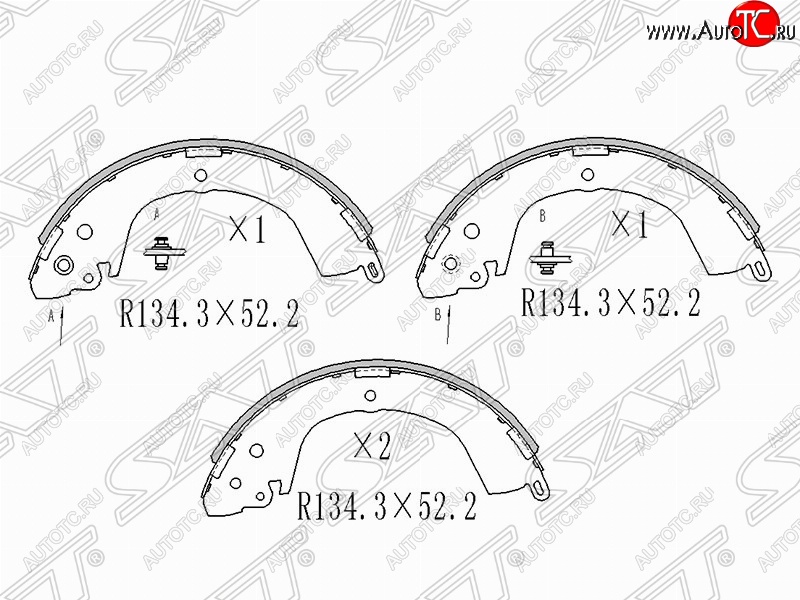 2 379 р. Колодки тормозные задние SAT Mitsubishi L200 4  дорестайлинг (2006-2014)  с доставкой в г. Таганрог