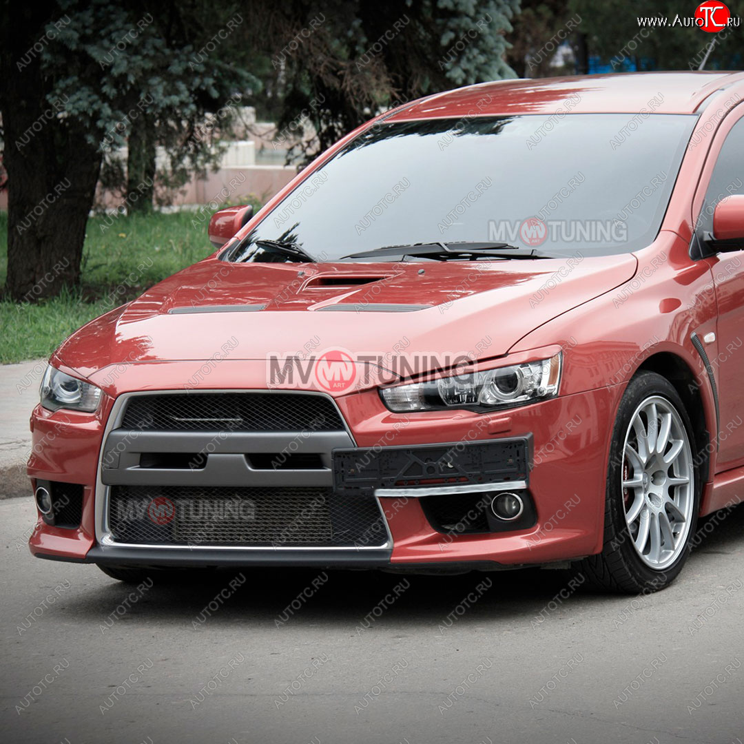 1 149 р. Реснички на фары Mitsubishi Lancer 10 седан дорестайлинг (2007-2010) (Неокрашенные)  с доставкой в г. Таганрог