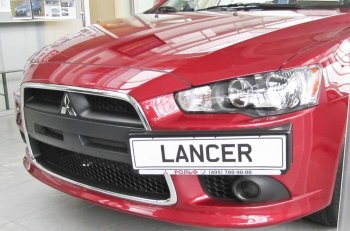 2 199 р. Воздуховоды радиатора в передний бампер Квадрат  Mitsubishi Lancer  10 (2011-2017) седан рестайлинг, хэтчбек 5 дв рестайлинг (Неокрашенные)  с доставкой в г. Таганрог. Увеличить фотографию 2