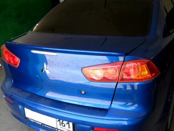 3 899 р. Лип спойлер Элегант Mitsubishi Lancer 10 седан дорестайлинг (2007-2010) (Неокрашенный)  с доставкой в г. Таганрог. Увеличить фотографию 2