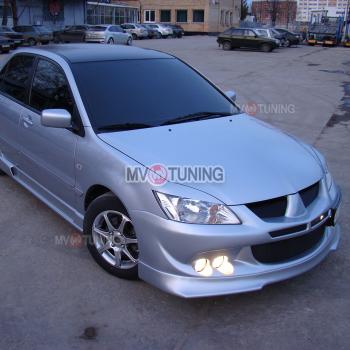 1 149 р. Реснички на фары var №1 (узкие) Mitsubishi Lancer 9 1-ый рестайлинг универсал (2003-2005) (Неокрашенные)  с доставкой в г. Таганрог. Увеличить фотографию 2