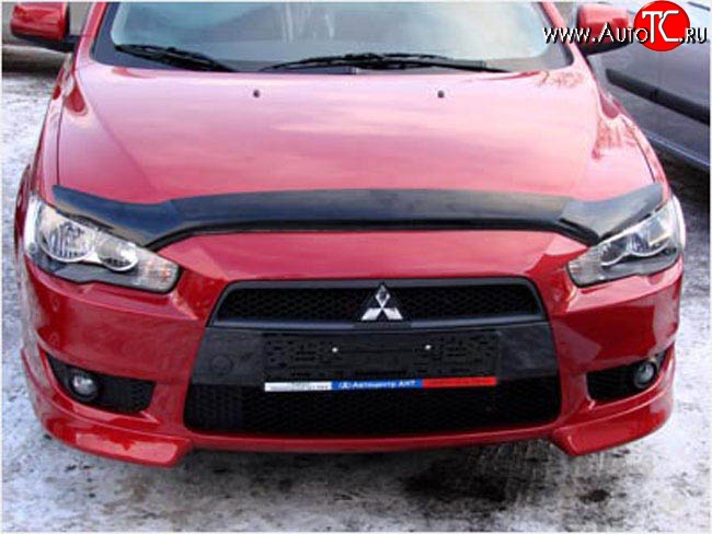 2 879 р. Дефлектор капота NovLine Mitsubishi Lancer 10 седан дорестайлинг (2007-2010)  с доставкой в г. Таганрог