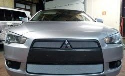 Сетка на бампер (дорестайлинг) Russtal (хром) Mitsubishi Lancer 10 хэтчбэк дорестайлинг (2007-2010)