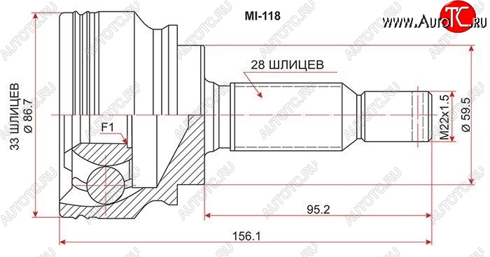 2 299 р. ШРУС SAT (наружный)  Mitsubishi Lancer  10 (2007-2017) седан дорестайлинг, хэтчбэк дорестайлинг, седан рестайлинг, хэтчбек 5 дв рестайлинг  с доставкой в г. Таганрог