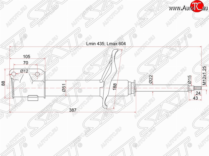 3 699 р. Амортизатор передний SAT (LH=RH)  Mitsubishi Montero  V90 - Pajero iO  с доставкой в г. Таганрог