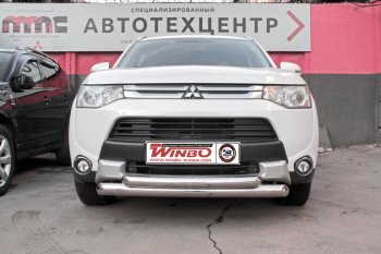 14 449 р. Защита переднего бампера Mitsubishi Outlander 2014+ Mitsubishi Outlander GF 2-ой рестайлинг (2015-2018)  с доставкой в г. Таганрог. Увеличить фотографию 2