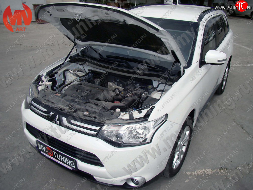 4 099 р. Упор капота MV-Tuning (двойной) Mitsubishi Outlander GF дорестайлинг (2012-2014)  с доставкой в г. Таганрог