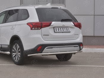 16 449 р. Защита заднего бампера (Ø42 мм, нержавейка) SLITKOFF  Mitsubishi Outlander  GF (2018-2022) 3-ий рестайлинг  с доставкой в г. Таганрог. Увеличить фотографию 2