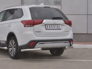 12 499 р. Защита заднего бампера (Ø63 мм уголки, нержавейка) SLITKOFF  Mitsubishi Outlander  GF (2018-2022) 3-ий рестайлинг  с доставкой в г. Таганрог. Увеличить фотографию 3