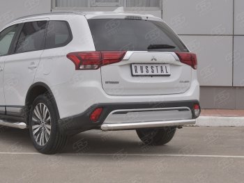 12 999 р. Защита заднего бампера (Ø63 мм, нержавейка) SLITKOFF Mitsubishi Outlander GF 3-ий рестайлинг (2018-2022)  с доставкой в г. Таганрог. Увеличить фотографию 2