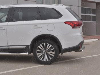 15 999 р. Защита заднего бампера (Ø75x42 мм, нержавейка) Russtal Mitsubishi Outlander GF 3-ий рестайлинг (2018-2022)  с доставкой в г. Таганрог. Увеличить фотографию 3