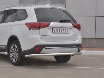 16 799 р. Защита заднего бампера (Ø63 мм, нержавейка) RUSSTAL Mitsubishi Outlander GF 3-ий рестайлинг (2018-2022)  с доставкой в г. Таганрог. Увеличить фотографию 1