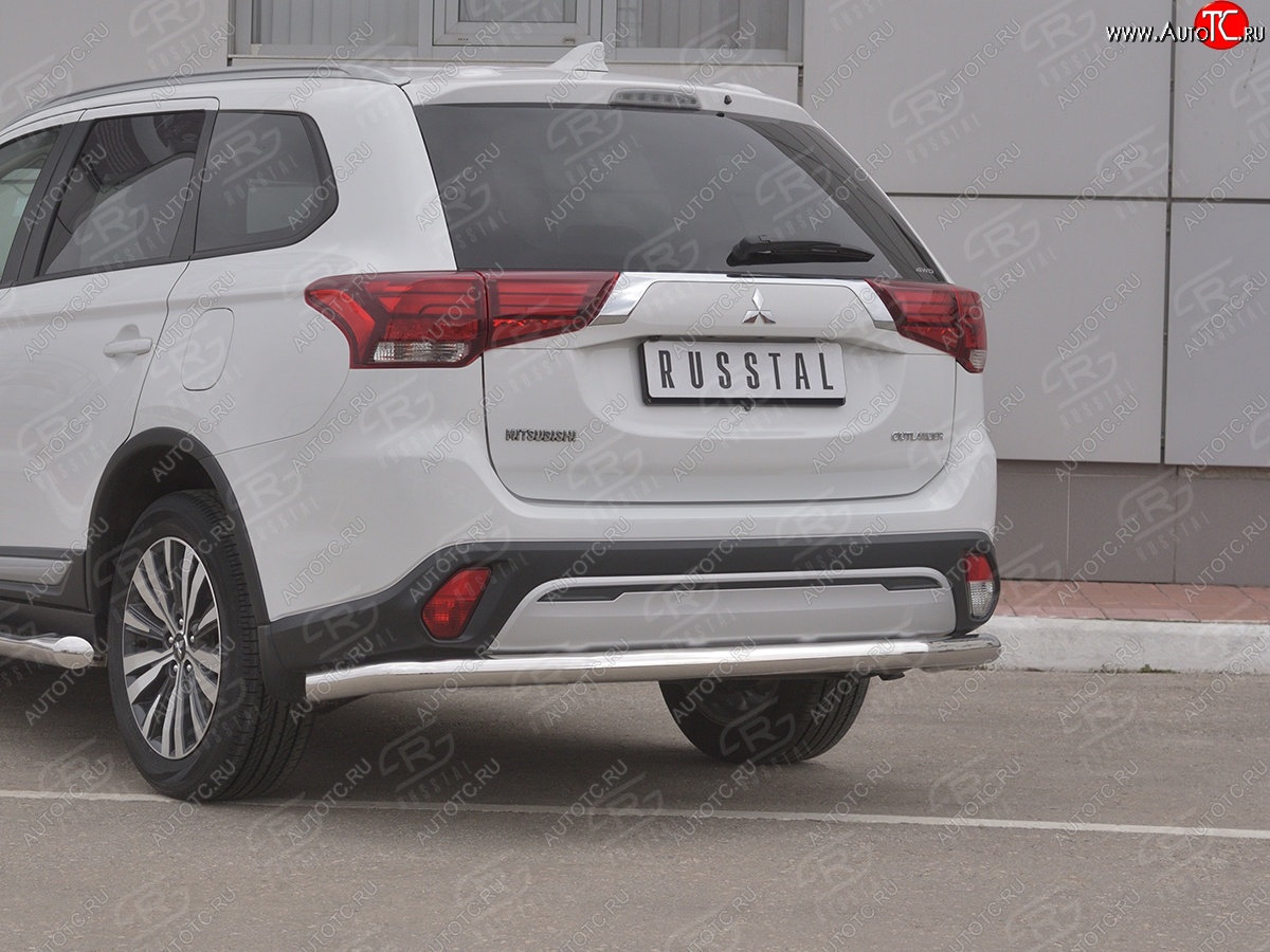 16 799 р. Защита заднего бампера (Ø63 мм, нержавейка) RUSSTAL  Mitsubishi Outlander  GF (2018-2022) 3-ий рестайлинг  с доставкой в г. Таганрог