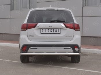 16 799 р. Защита заднего бампера (Ø63 мм, нержавейка) RUSSTAL  Mitsubishi Outlander  GF (2018-2022) 3-ий рестайлинг  с доставкой в г. Таганрог. Увеличить фотографию 2