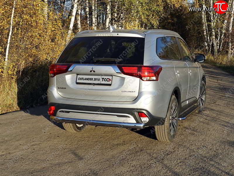 24 999 р. Защита заднего бампера (овальная) ТСС (нержавейка d75х42 мм) Mitsubishi Outlander GF 3-ий рестайлинг (2018-2022)  с доставкой в г. Таганрог