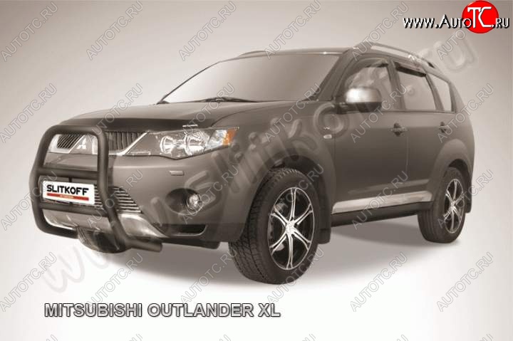 20 449 р. Кенгурятник d57 высокий Mitsubishi Outlander XL (CW)  дорестайлинг (2005-2009) (Цвет: серебристый)  с доставкой в г. Таганрог