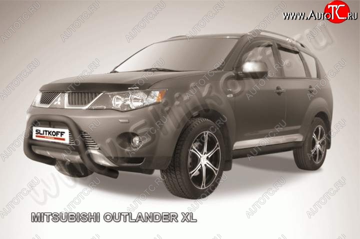 25 999 р. Кенгурятник d76 низкий Mitsubishi Outlander XL (CW)  дорестайлинг (2005-2009) (Цвет: серебристый)  с доставкой в г. Таганрог