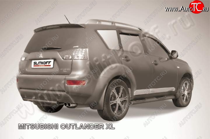 6 399 р. Защита задняя Slitkoff  Mitsubishi Outlander  XL (2005-2009) (CW)  дорестайлинг (Цвет: серебристый)  с доставкой в г. Таганрог